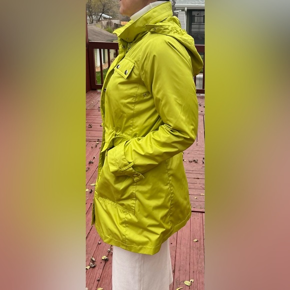 Alfani beautiful lime lightweight, lined jacket, waist drawlive, zipper,hood S/P - Picture 8 of 13